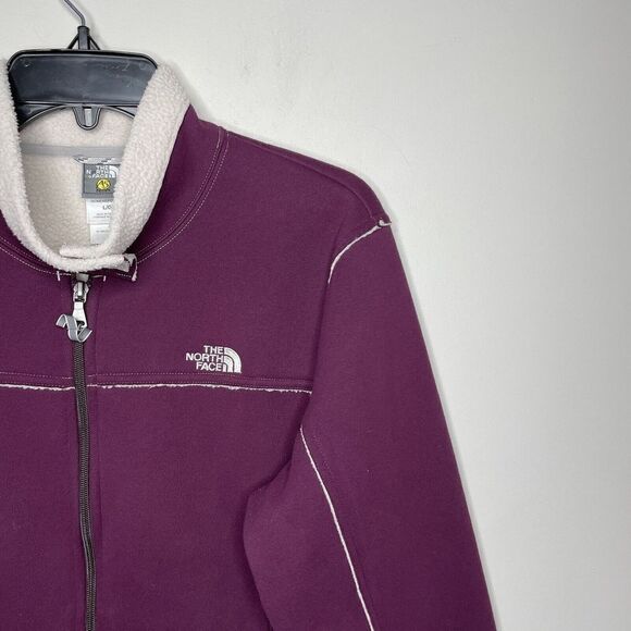 NORTH FACE Jacket Womens Large Purple Faux Suede Kanten Sherpa Lining A5 Series - Picture 2 of 10